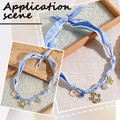 Collar con borlas y bufandas de aleación de flores&nbsp;NJEW-SP0001-16C