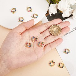 10 Stück umweltfreundliches Messing mit Glasanhängern&nbsp;KK-SZ0005-78