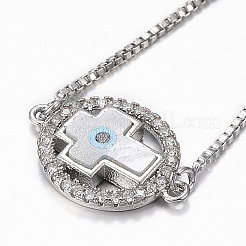 Регулируемые латунные браслеты из микропаве из циркония и боло BJEW-G583-08P