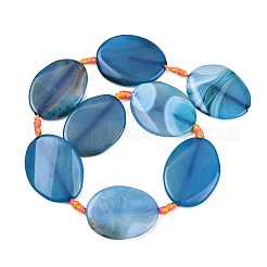 Натуральные полосатые агатовые бусы&nbsp;G-P605-L02-03