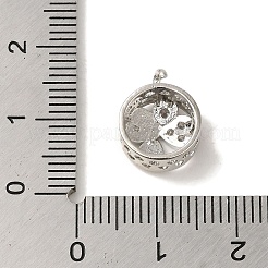 Покрытие стойки латунь микро паве прозрачный кубический цирконий с эмалевой подвеской&nbsp;KK-P267-16P