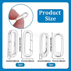 2 шт. 2 стиля 925 кольца с пружинным затвором из стерлингового серебра&nbsp;STER-NB0001-34
