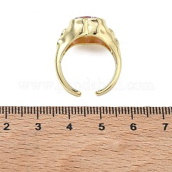 Bagues manchettes ouvertes en laiton pavé de zirconiums cubiques pour femmes&nbsp;RJEW-L343-08G-02