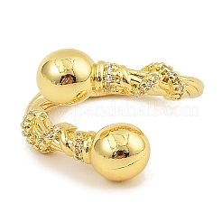 Регулируемые кольца из латуни с микропаве из кубического циркония для женщин&nbsp;RJEW-S392-12G