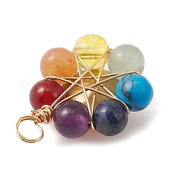 Colgantes de flores con piedras preciosas de 7 chakra&nbsp;PALLOY-JF02159
