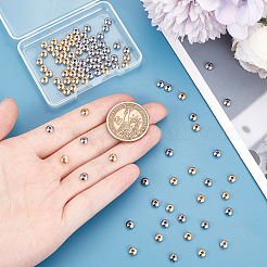 100 шт. 2-х цветные гладкие бусины-рондели из нержавеющей стали марки 304&nbsp;STAS-UN0057-09