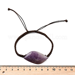 Бусины из натурального аметиста плетеные браслеты из бисера&nbsp;BJEW-Q070-01H