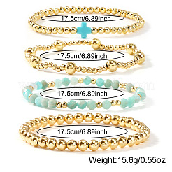 Ensemble de 5 bracelet extensible fait main en laiton&nbsp;OI0028-5