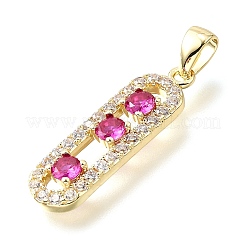 Pendentifs avec zircon cubiques à micro-pavés en laiton&nbsp;KK-V011-30G-C