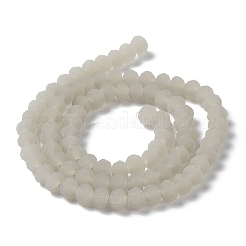 Hebras de cuentas de vidrio de color sólido de imitación de jade&nbsp;EGLA-A034-J6mm-MD10