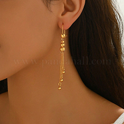 Круглые серьги-кольца с кисточками из латуни&nbsp;XU1171-2