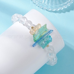 Pulseras elásticas con cuentas de cristal de cuarzo natural para mujer&nbsp;BJEW-TA00727