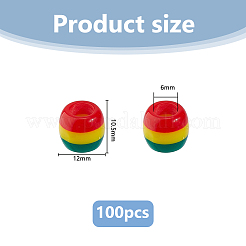 100шт европейские бусины из непрозрачной смолы&nbsp;RESI-DC0001-52