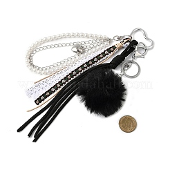 Adornos colgantes con bolas de pelo de conejo de imitación&nbsp;HJEW-JM04328-03