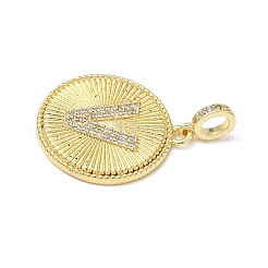 Латунные микропаве прозрачные подвески с фианитом&nbsp;KK-L253-17G-V