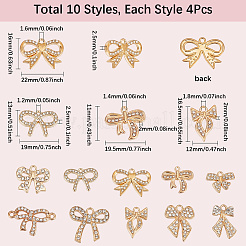 40 шт. 10 стиля подвески из цинкового сплава со стразами&nbsp;FIND-SC0013-87