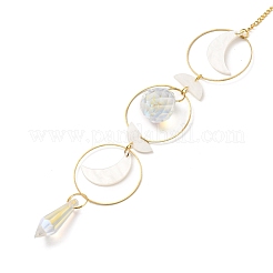 Подвесные украшения из ракушек и луны&nbsp;HJEW-P016-01G-A