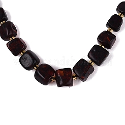 Collane di perline graduate con pepite di ambra sanguigna naturale&nbsp;NJEW-N064-06
