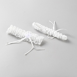 2 шт. эластичные подвязки для невесты из полиэстерового кружева&nbsp;AJEW-WH20020-131