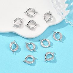 Breloques connecteurs en laiton Shegrace avec micro-pavé de zircone cubique transparente&nbsp;XGRQ3P221-601P