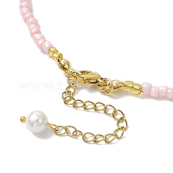 Collar con colgante de corazón y anillo de circonita cúbica transparente con micropavé de latón&nbsp;NJEW-MZ00075