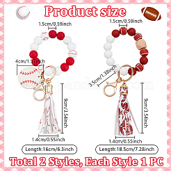 2 stücke 2 arten pu leder quaste anhänger keychain&nbsp;HJEW-AR0001-22