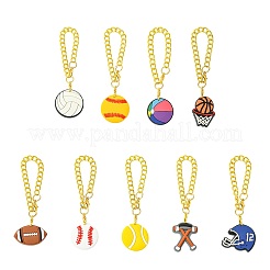 9 шт. 9 стиля шармы для пластиковых стаканчиков из ПВХ с изображением мяча&nbsp;HJEW-CJ0001-18