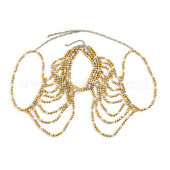 Chaînes d'épaule de mariée multicouches en perles rondes imitation plastique&nbsp;WG39BFF-07