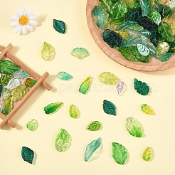 140 шт. 14 стиля осенняя тематика двухцветные прозрачные стеклянные подвески&nbsp;GLAA-YW0005-06