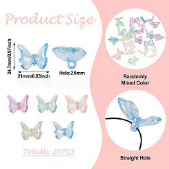 20 шт. Прозрачные акриловые бусины&nbsp;OACR-TA0003-82