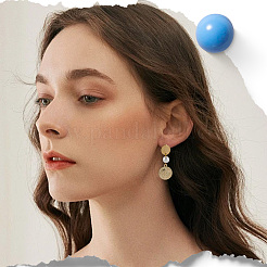 40 шт. 2 цвета 201 нержавеющая сталь плоская круглая фурнитура для сережек-гвоздиков&nbsp;STAS-SC0010-39