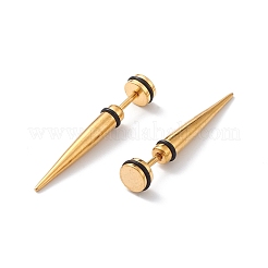 Dilatatore per orecchie in acciaio inossidabile 304 con gomma&nbsp;EJEW-F312-10G