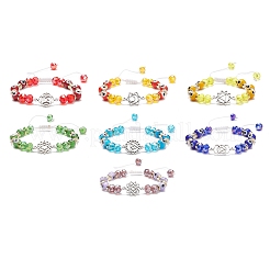 Ensemble de bracelets à maillons en alliage d'argent antique&nbsp;BJEW-JB08883