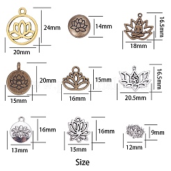 Pendentifs en alliage en filigrane de style tibétain&nbsp;TIBEP-SC0001-18