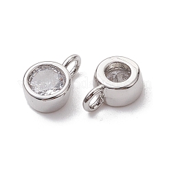 Латунные микропаве прозрачные подвески с фианитом&nbsp;KK-K360-13P