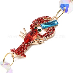 Decorazioni acchiappasole con strass in lega e ciondoli in vetro&nbsp;HJEW-E013-01G-H