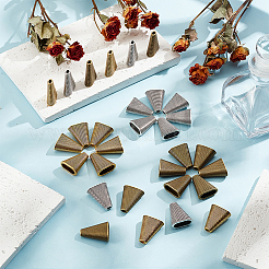 30 шт. 3-х цветные бусины в тибетском стиле в форме конуса&nbsp;FIND-GO0003-35