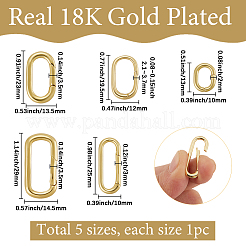 5 шт. 5 стиля латунных пружинных затворных колец&nbsp;KK-SC0006-34