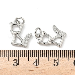 Латунные микропаве прозрачные подвески с фианитом&nbsp;KK-H076-19P