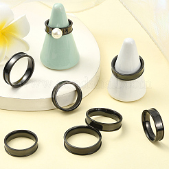 18 шт. 6 стиля 201 нержавеющая сталь рифленые кольца для пальцев&nbsp;STAS-SC0010-59