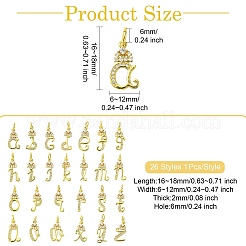26 шт. 26 стиля латунные подвески с микропаве и кубическим цирконием&nbsp;KK-CJ0002-50