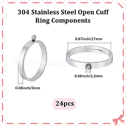 24 bague en acier inoxydable 304&nbsp;STAS-BBC0010-09A