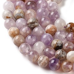 Natürliche Amethyst-Spitzenachat-Perlenstränge&nbsp;GG-CBABD99-04-10mm