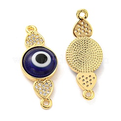 Шармы-соединители из латуни с микропаве из прозрачного кубического циркония&nbsp;KK-K338-03G