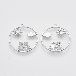 Латунные микропаве прозрачные подвески с фианитом&nbsp;ZIRC-T011-28P-NF