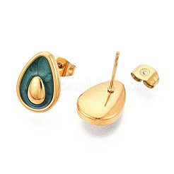 Серьги-гвоздики из нержавеющей стали 304 с эмалью&nbsp;EJEW-T047-23G