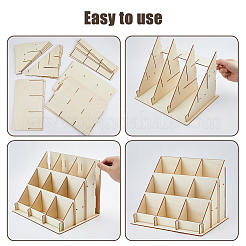 Espositore per cartoline in legno a 4 piano e 9 slot&nbsp;ODIS-WH0025-220