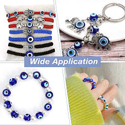 3 нити круглых бусин-лэмпворк ручной работы от сглаза&nbsp;LAMP-HY0001-13A