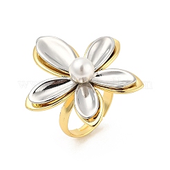 Цветочные латунные кольца для женщин&nbsp;RJEW-S622-01GP