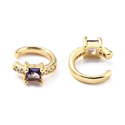Orecchini a polsino in zirconi cubici micro pavè di ottone&nbsp;EJEW-K086-02G-02